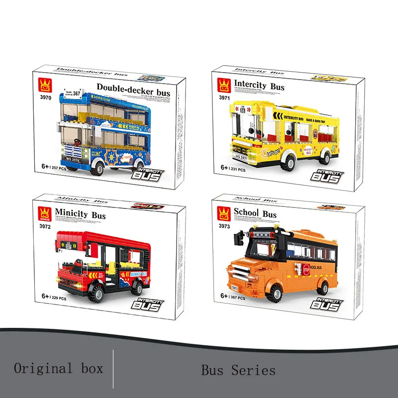 

Creativity Set Series Small Particle Building Blocks Color Box Assembly Model City Transportation Bus Children's Birthday Gifts