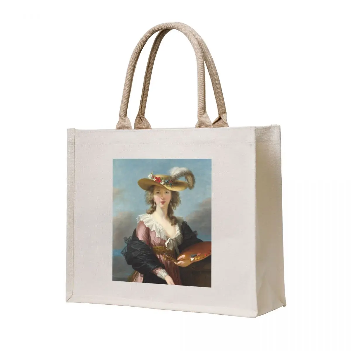 

Self Portrait in a Straw Hat, Elisabeth Louise Vigee Le Brun, 1782 Tote Bag bag luxury women Shopping bags free delivery bags