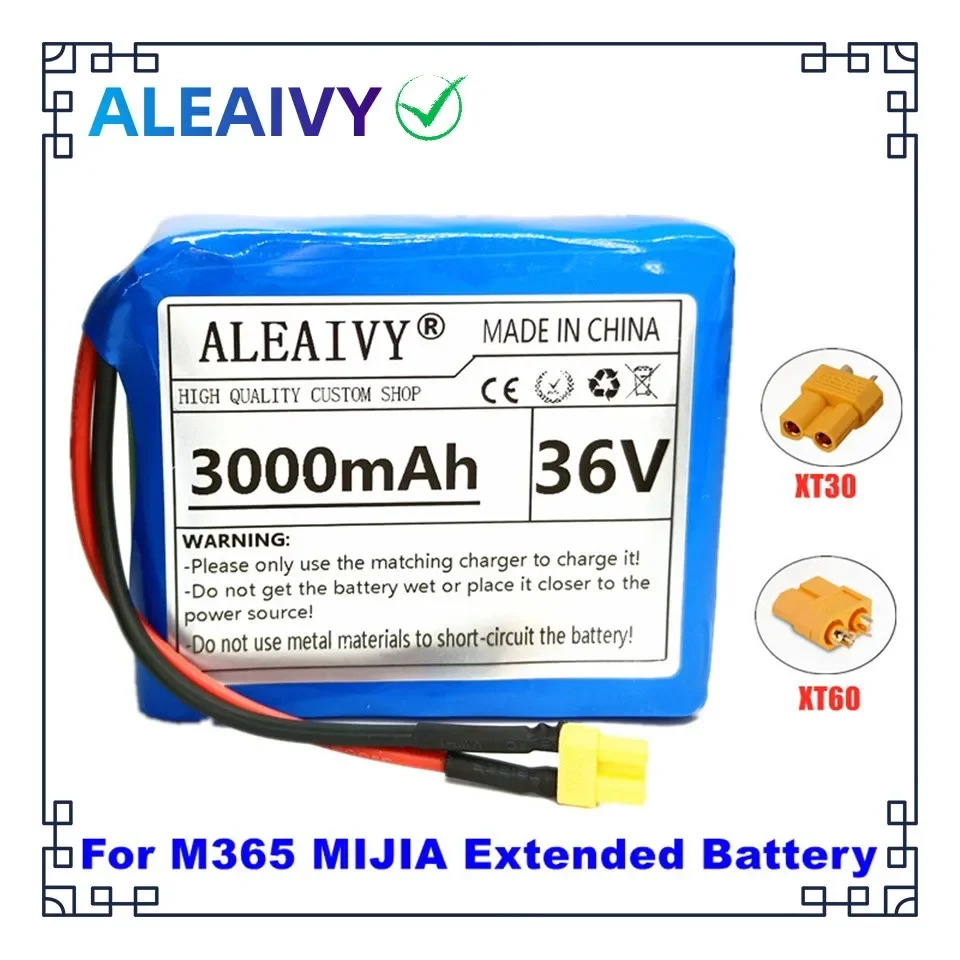 

For M365 MIJIA Pro Scooter 36V 3Ah 10S1P 18650 Lithium Ion Battery Pack Extended Range Charge And Discharge XT30 Plug +15A BMS