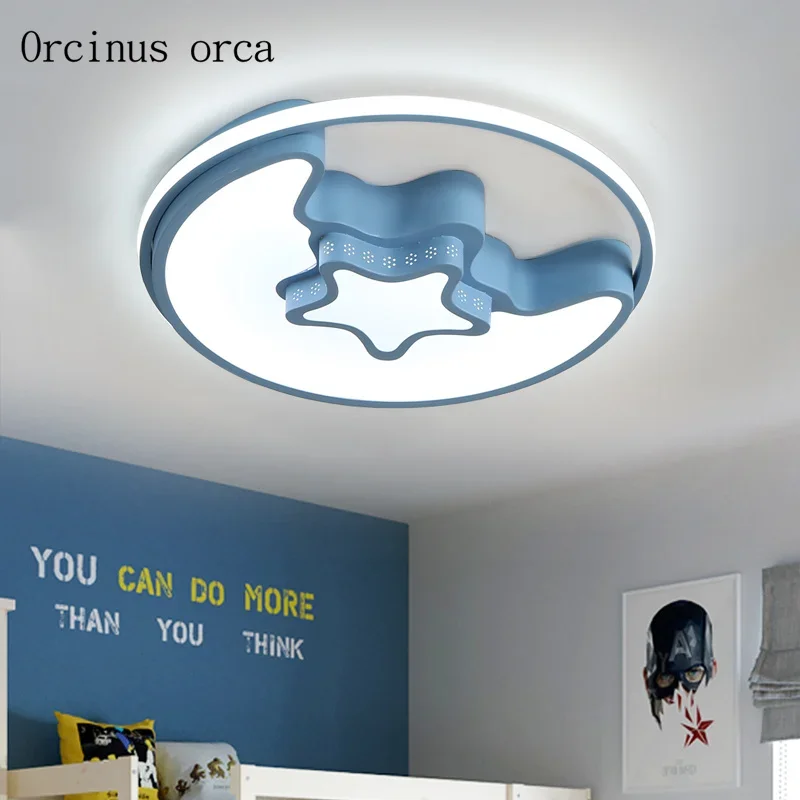 

Nordic modern simple moon ceiling lamp living room children's room lamp cartoon creative LED remote control ceiling lamp