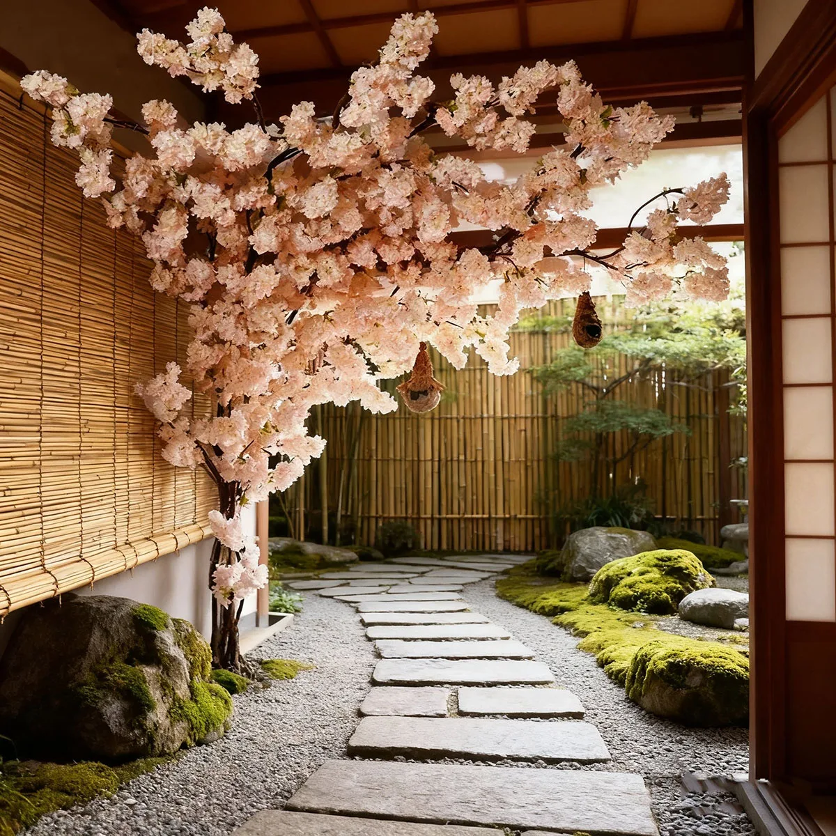 

10 Ft Artificial Cherry Blossom Tree Peach Pink Fake Sakura Home Decor Plant for Indoor Outdoor Home Office