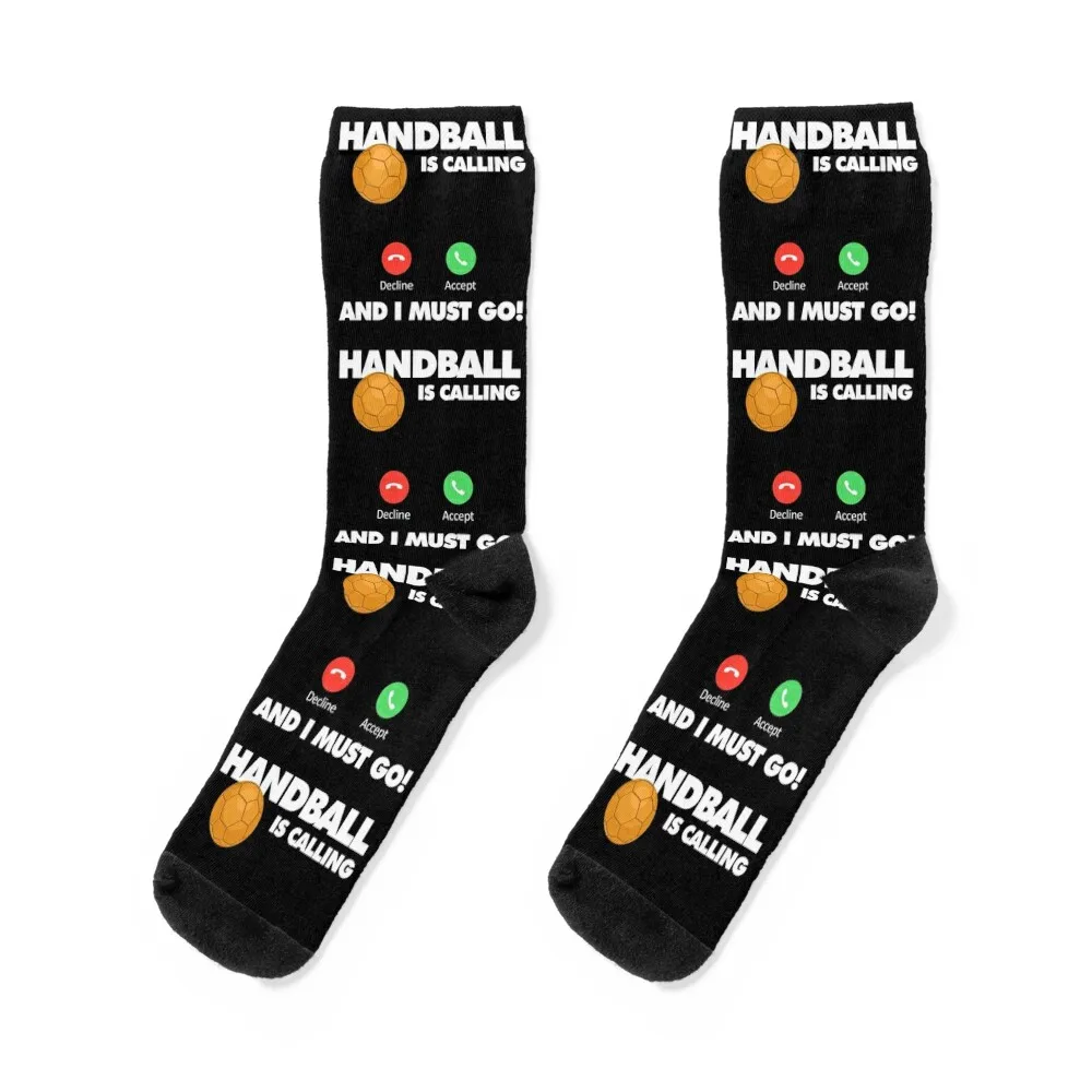 

Handball is calling and I must go, Funny Sport Player Socks Heating sock gift valentine gift ideas Boy Child Socks Women's