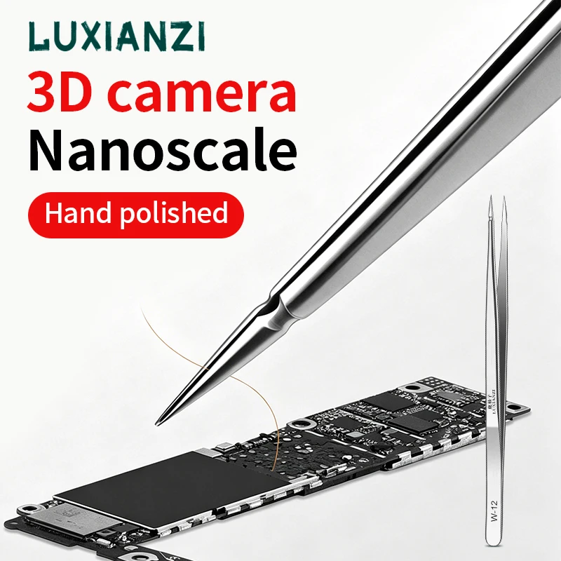 LUXIANZI Precision 3D Tweezers Stainless Steel Forceps Computer Phone IC Chip Circuit Repair Tool Ultra Fine Flying Line Tweezer