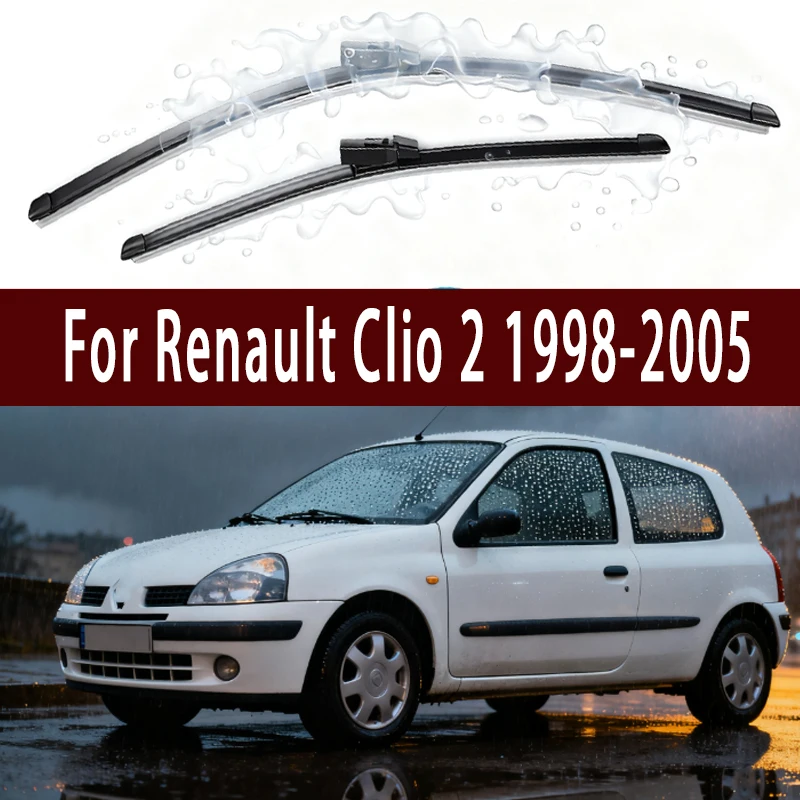 

For Renault Clio 2 1998 1999 2000 2001 2002 2003 2004 2005 Front Windshield Wiper Blades 2pcs Windscreen Window Accessories