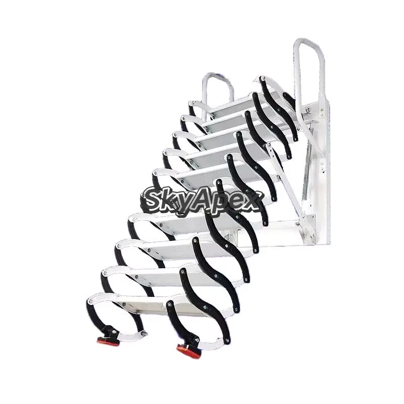 Portable Indoor and Outdoor Wall-Mounted  Attic Stairs  Manual Retractable Folding Invisible  Stretch  Ladder  Lift  For  Villas