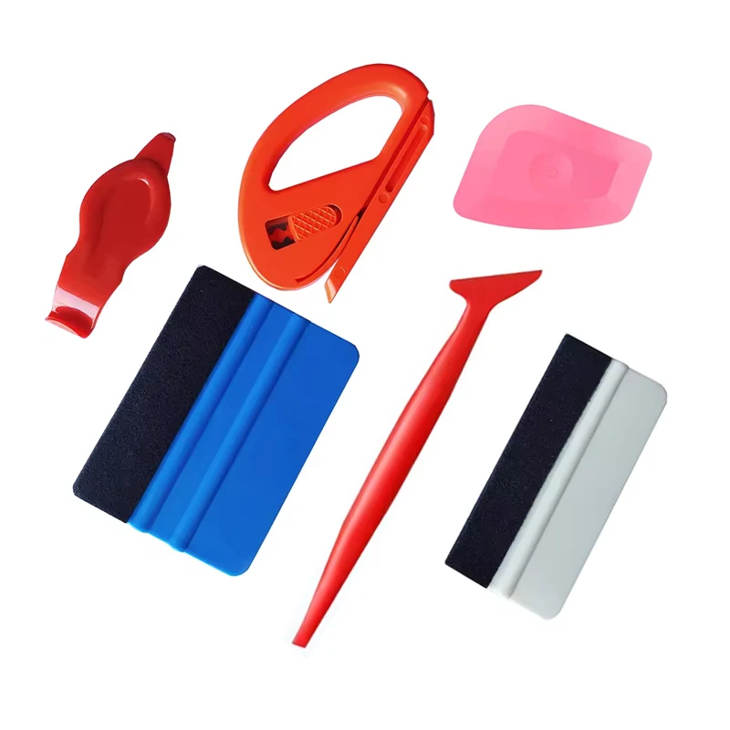 Kit de Ferramentas para Aplicação de Vinil Automotivo: Espátula de Borracha e Mini Raspador para Instalação de Adesivos e Películas Automotivas