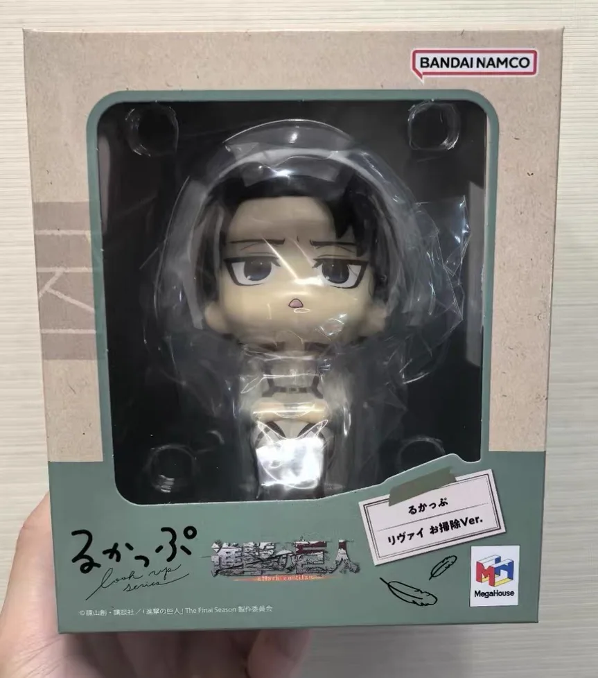 genuine-in-stock-megahouse-look-up-attack-on-titan-levi-cleaning-mikasa-ackerman-figure-anime-model-toy-collectible