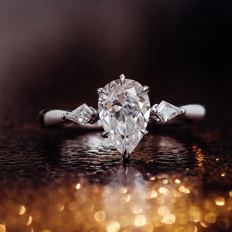 

Кольцо из белого золота Provence 10K/14K/18K для женщин, обручальные кольца DEF VVS 1,5 карата в форме груши, муассанит, драгоценный камень, ювелирные изделия