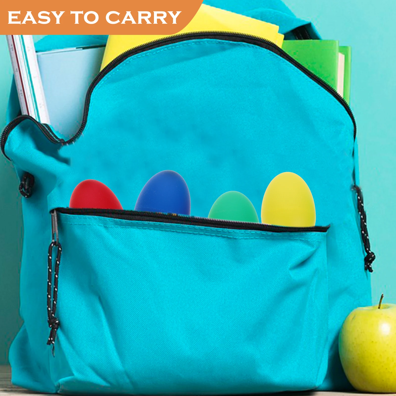 

4pcs Plastic Egg Shakers 5.7X4Cm Green Blue Yellow Musical For Classroom Percussion Maracas Party Favors