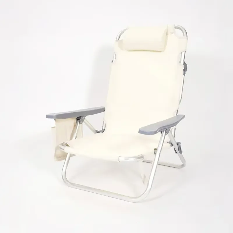 Lightweight Outdoor Folding Beach Chair Modern Style Low Seat Aluminum Frame Portable Camping Garden Lounge Chair for Patio