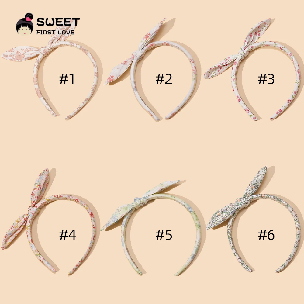 2024 New Print Style Rabbit Ear Hair Hoop Suit Children Baby Girl Hair Accessories Colorful Hair Clasp for Newborn Baby Items