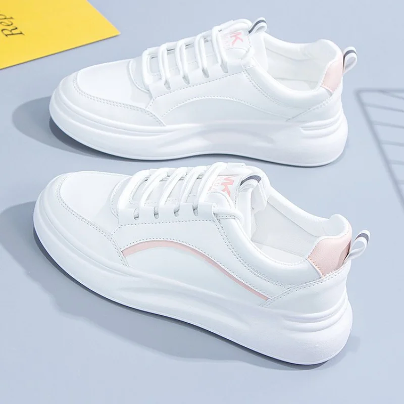 

All-Season New Korean Simple Lace-Up White Sneakers for Women - Student Casual Versatile Shoes, Breathable Sports Casual Shoes