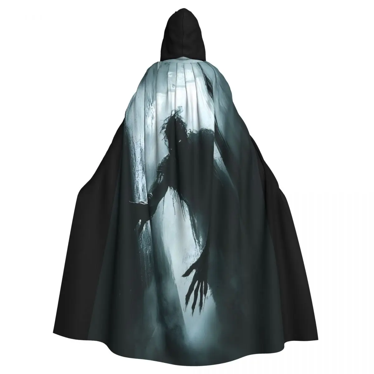 

Shadowy Figure Cloak for Halloween Cosplay and Horror-Themed Events Unisex Adult Cloak with Hood Long Witch Costume Cosplay