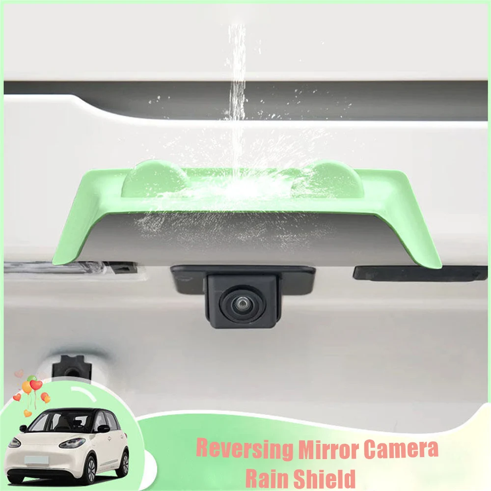 New Cute Cat Ear Car Reversing Rear View Lens Rain Shield Universal Retrofit Rainproof Sunshade Cover Car Exterior Accessories