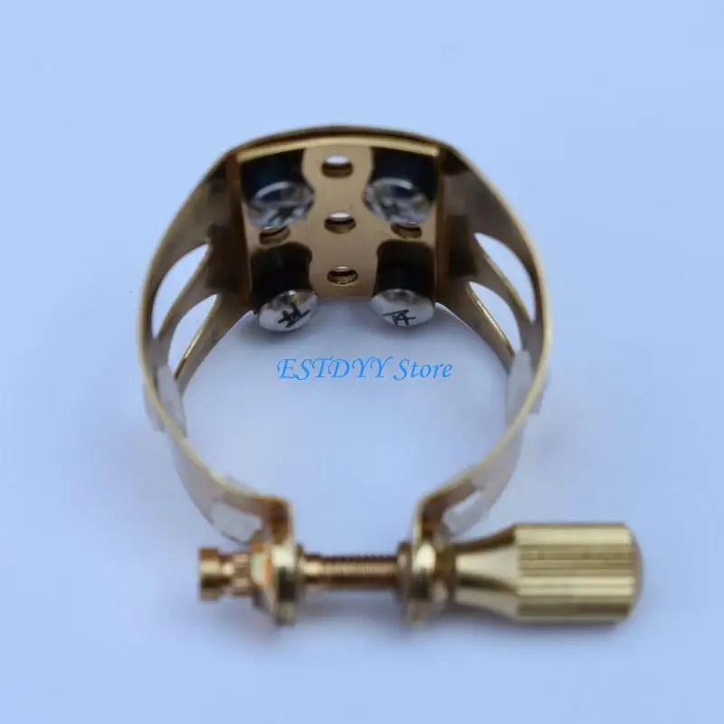 

G6DE Brass Saxophone Ligature Clamp Travel Friendly Size Optimized For Mouthpiece
