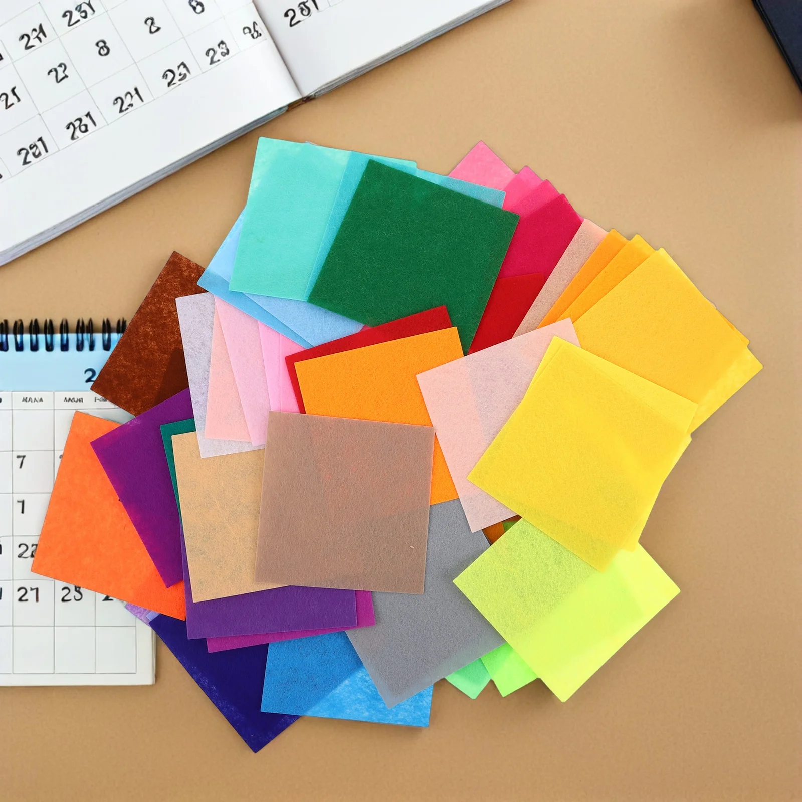 

50Pcs Vibrant Felt Fabric Sheets Soft Nonwoven Squares for DIY Sewing Crafts Patchwork Quilting Projects Felt Fabric Squares