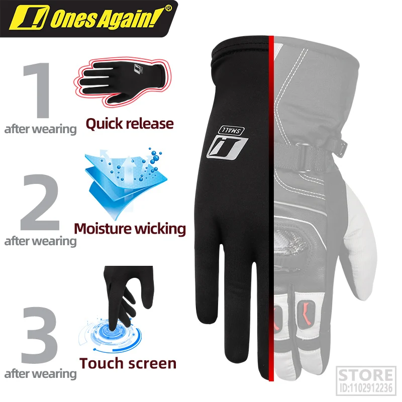 Creative Motorcycle Winter Inner Gloves Summer Ice Silk Lined Women Driving Light Speed Take Off Thin Tight Hand Touch Screen