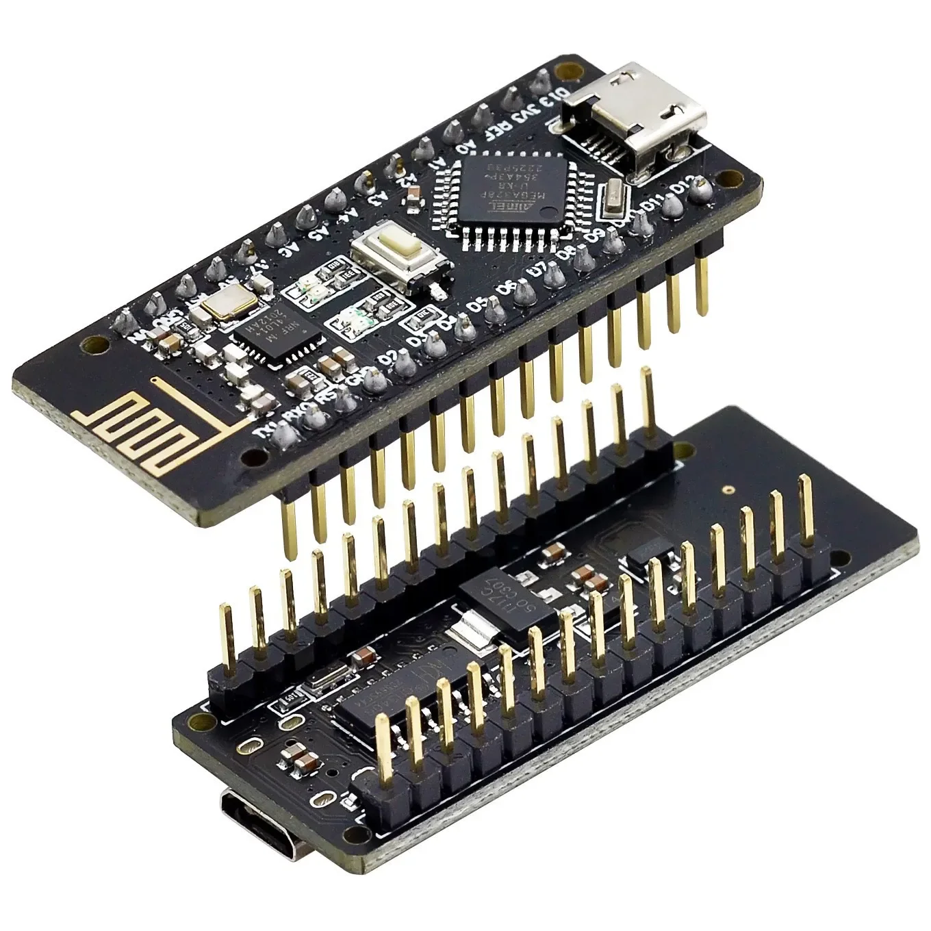 RF-Nano dla Arduino Nano V3.0, Micro USB Nano Board ATmega328P QFN32 5V 16M CH340, Integrate NRF24L01+2.4G wireless