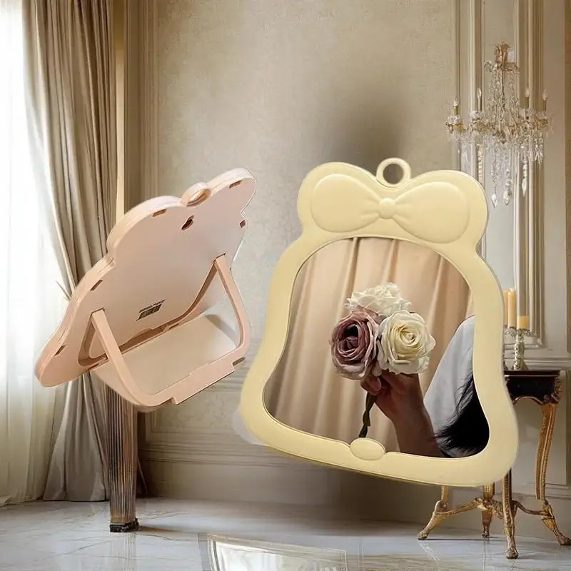 1Pcs Foldable Portable Makeup Mirror – Simple, Compact Design for Handheld or Desktop Use