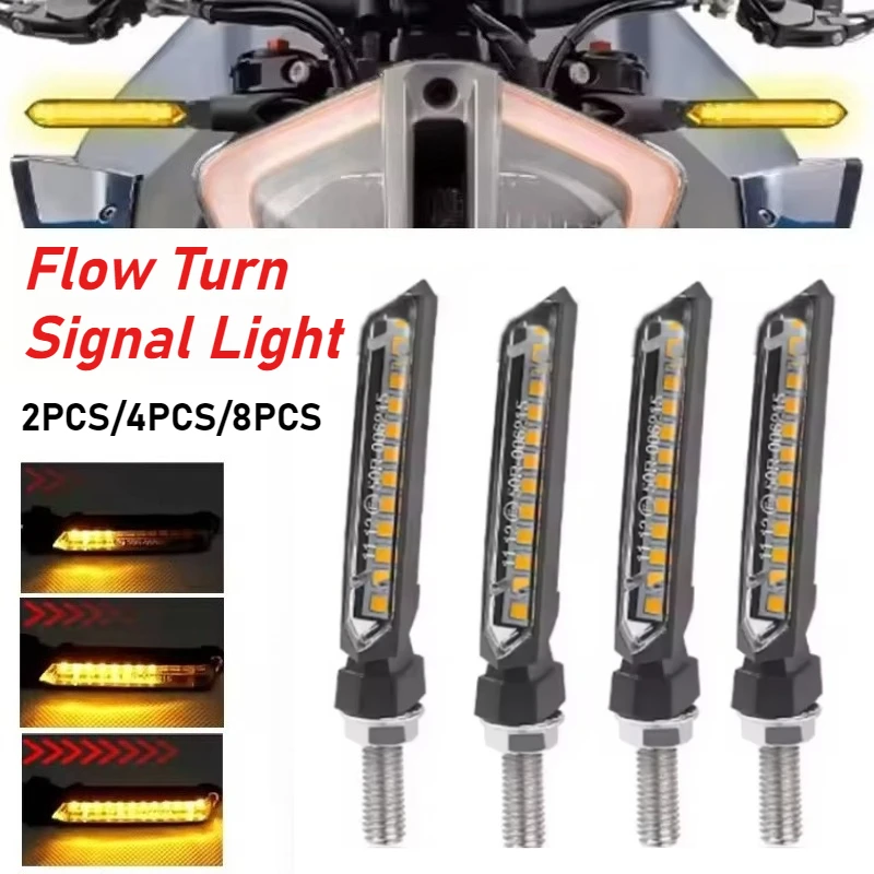 Image of Motorrad LED-Blinker 12V Bernsteinfarbene Blinkerleuchten Sequenzielle Lauflicht-Blinker für Honda Cafe Racer