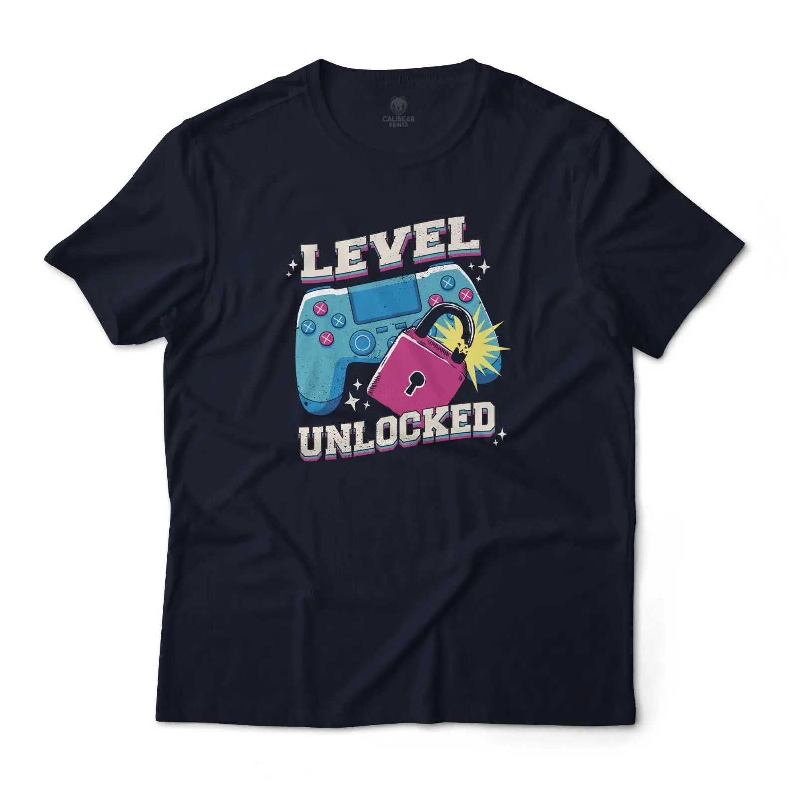 Level Unlocked Gaming Controller Art Graphic T-Shirt Unisex Lightweight Cotton