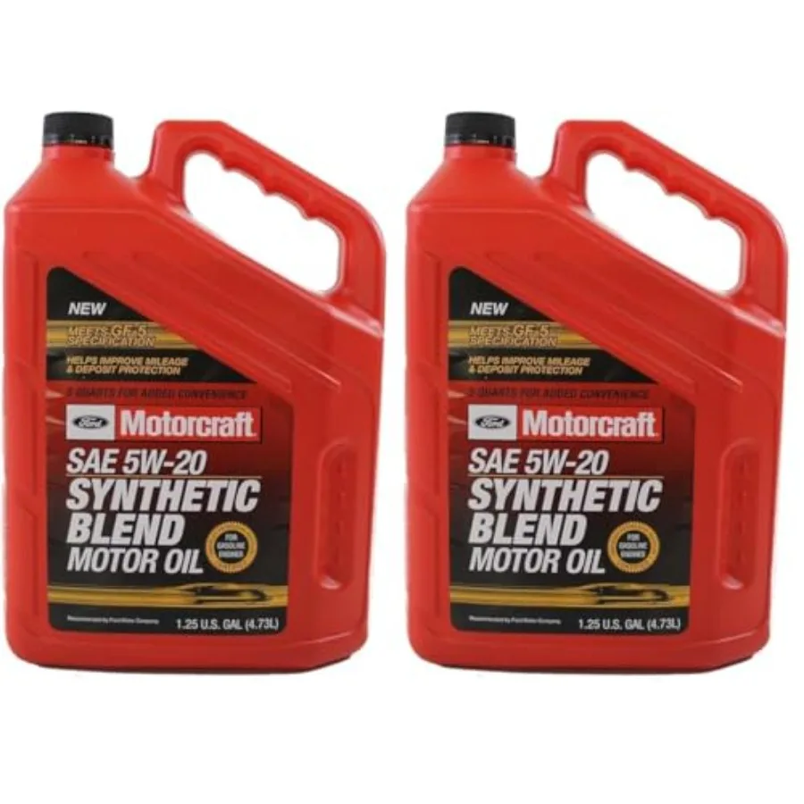 

5W-20 Motor Oil 5 Quart Premium Synthetic Blend Pack of 2 Genuine Accessories