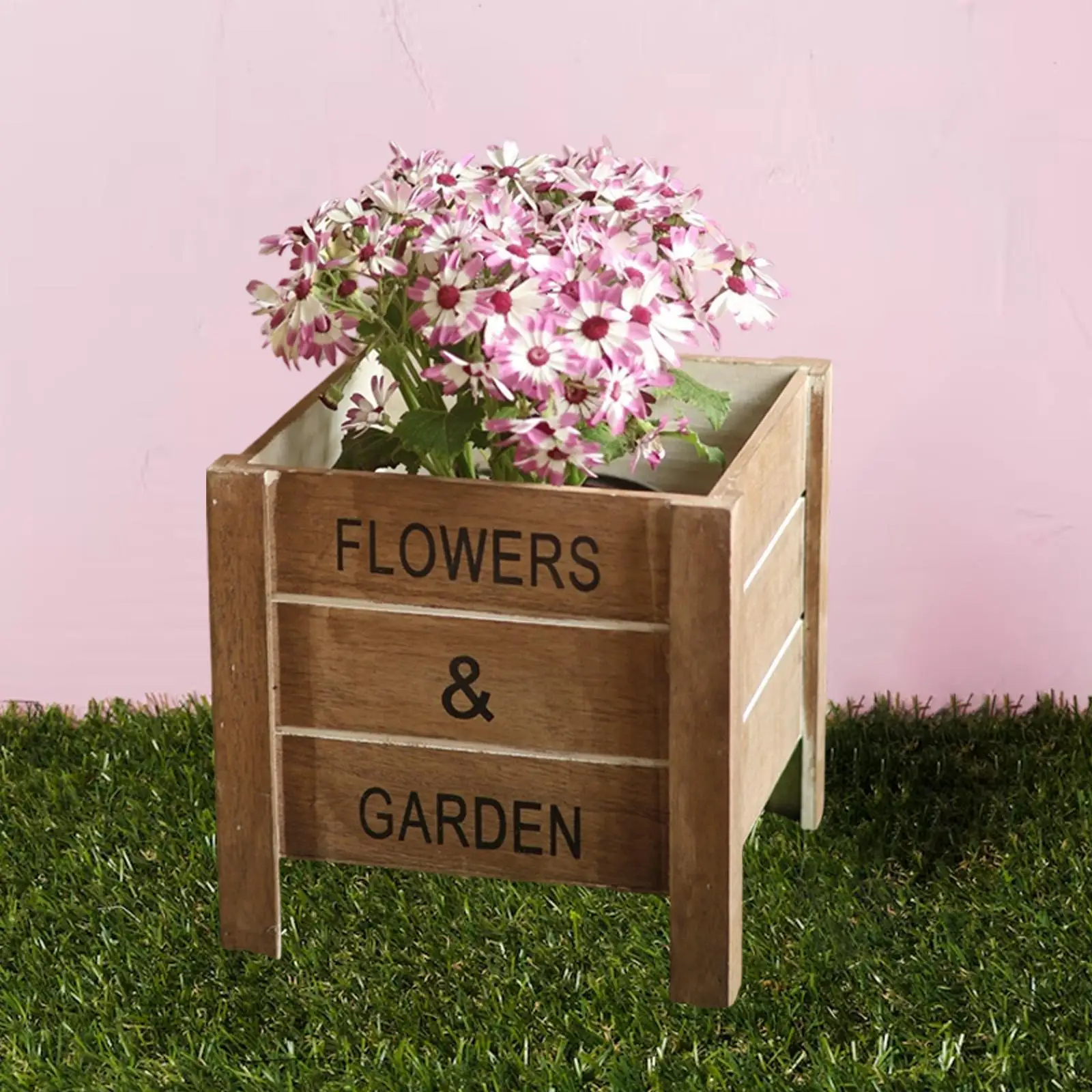 Wood Planter Box Removable Decorative Centerpiece Display Recycled Flowerpot Window Box for Indoor Balcony Patio Tabletop Garden