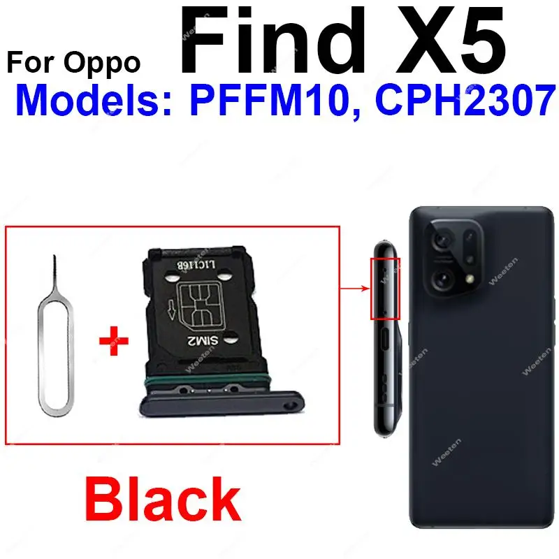 SIM Card Tray For OPPO Find X5 Find X5 Pro Find X5 Lite Sim Card Slot Holder   Card Reader Adapter Replacement Parts