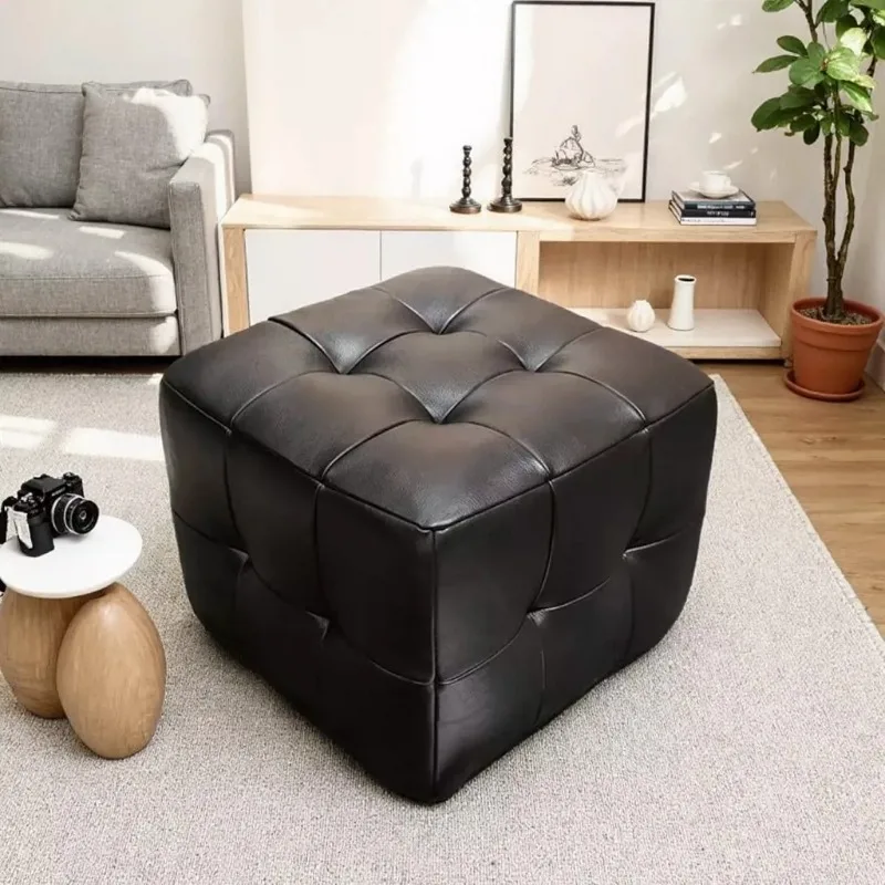 Living room foot pedal ecological leather foot stool square pier foot stool Lawrence sofa advanced rest stool