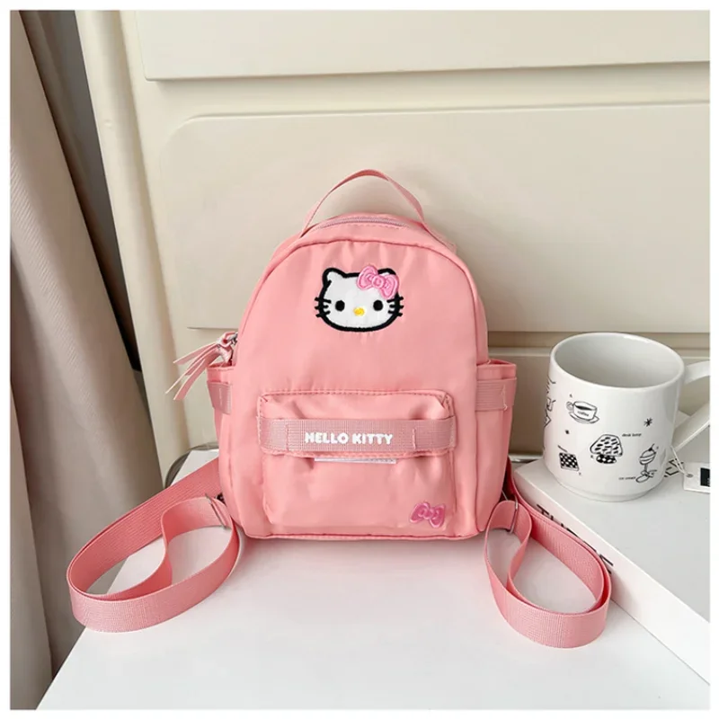 Sanrio Hello Kitty tas sekolah murid motif kartun, tas punggung perjalanan santai ikan jelek sederhana segar motif kartun Kulomi manis lucu