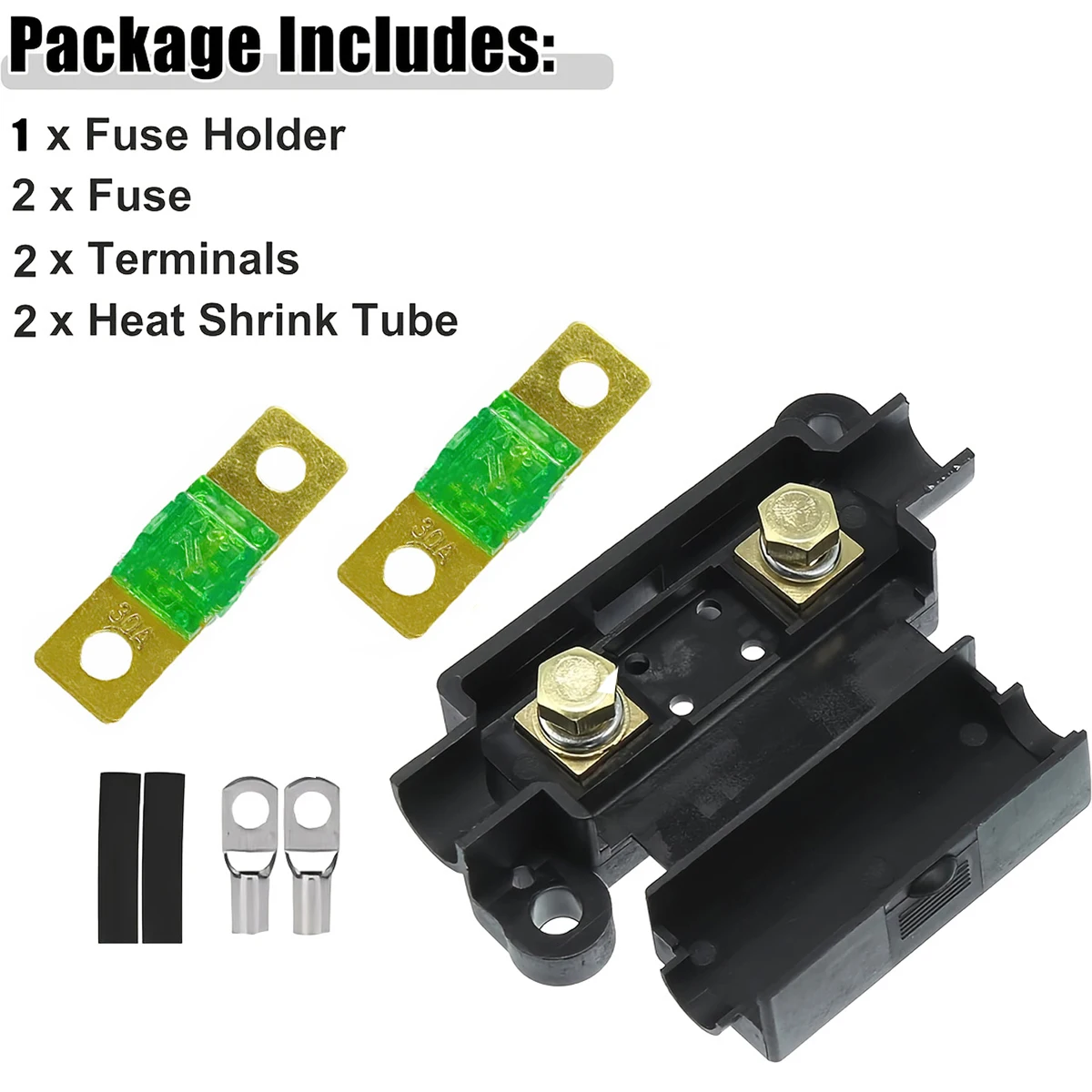 1 Set Sicherungshalter 30-200 Ampere Midi-Sicherung für Gabelsicherungen DC 12V 24V Auto-Klimaanlagen-Sicherungskasten Auto-Zubehör – Detail 3