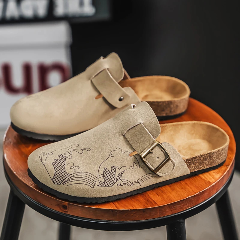 

Дышащие высококачественные мужские сандалии Birkenstock: легкие слипоны, летняя повседневная обувь с круглым носком, удобные