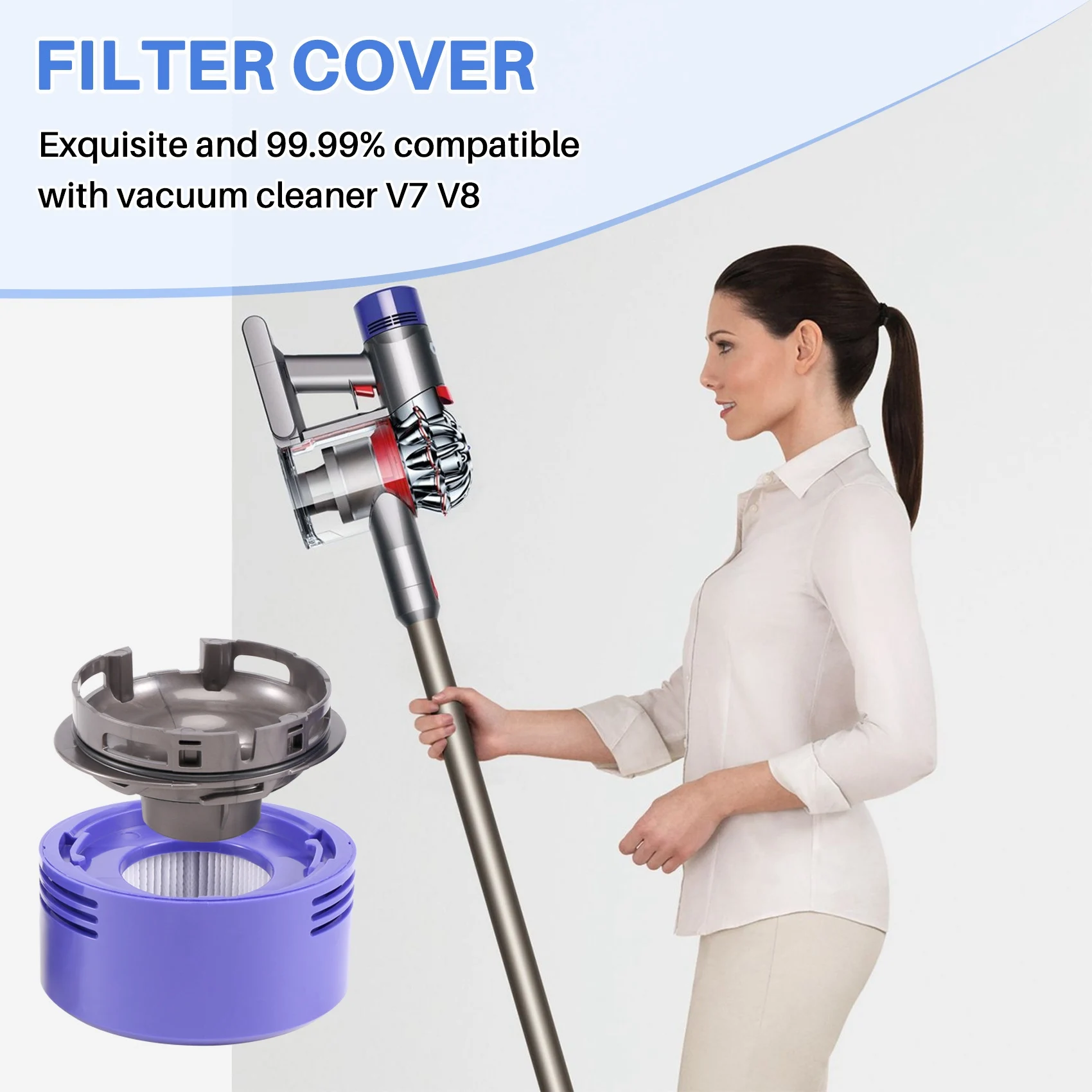 Kit de filtro trasero de cubierta trasera de Motor para Dyson V7 V8, accesorios para aspiradoras, cubierta trasera de Motor, filtro trasero-LITE