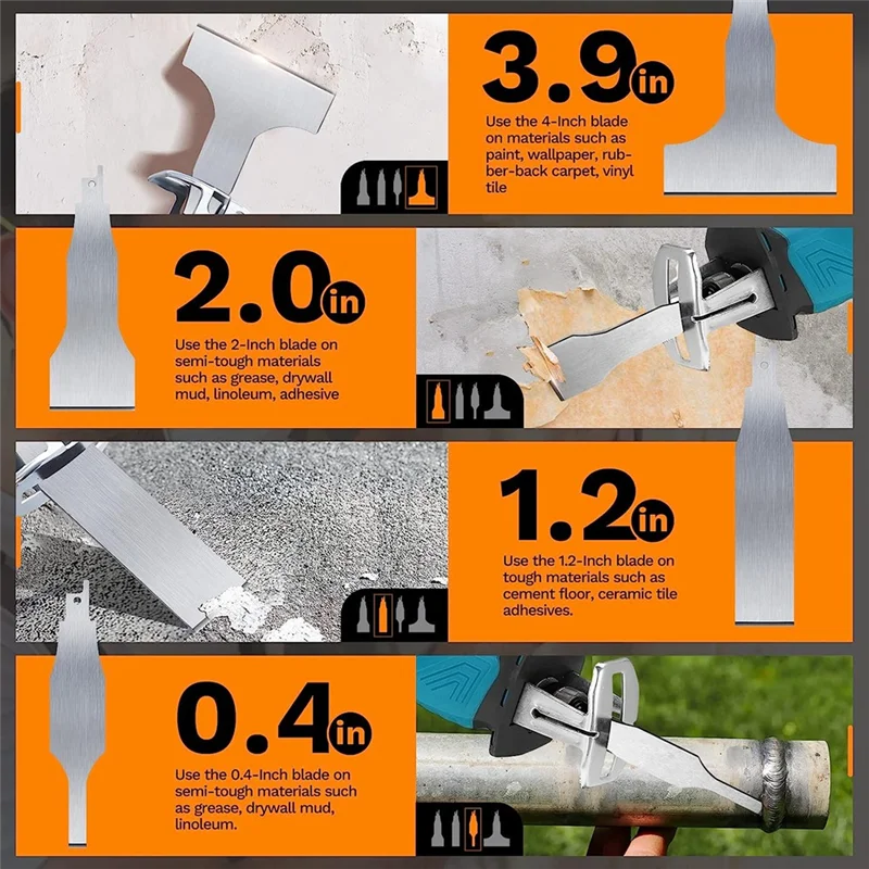 ABJY Reciprocating Saw Blade 4PCS, Blades Recipro Tools As Attachment Accessories and Adapter for Reciprocating Saw