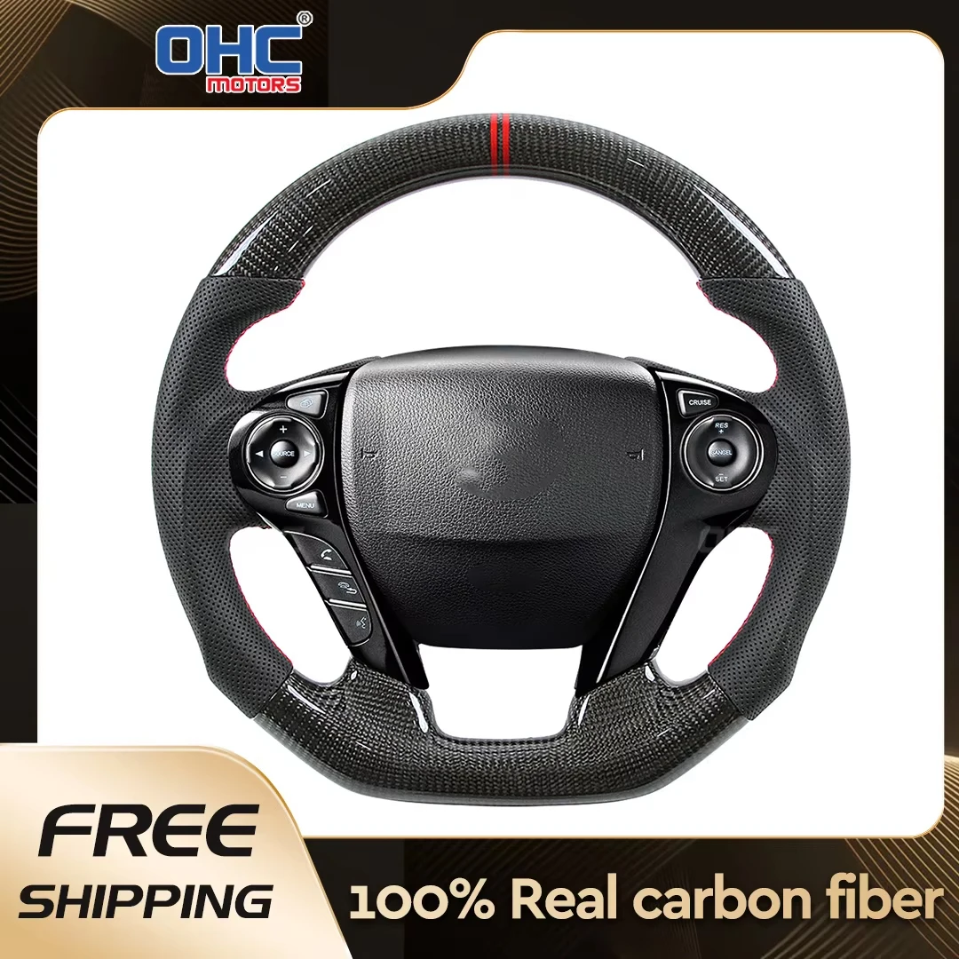 

100% Real Carbon Fiber Steering Wheel For Honda Accord Customized Steering Wheel