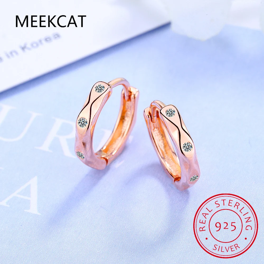 925 Sterling Silver Fashion Simple Piercing Ear Closure Statement Stacked Ear Hoop Earrings for Women Fine Jewelry Huggies