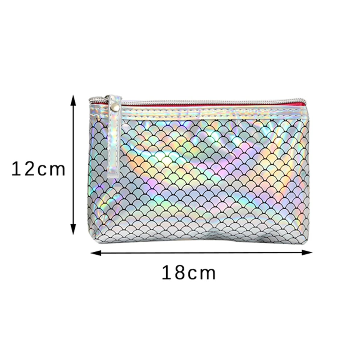 Neue Zweiteilige Wasserdichte PVC-Kosmetiktasche mit Laser-Fischschuppen-Design, Multifunktionale Aufbewahrungs- und Pflegetasche für Damen – Detail 2