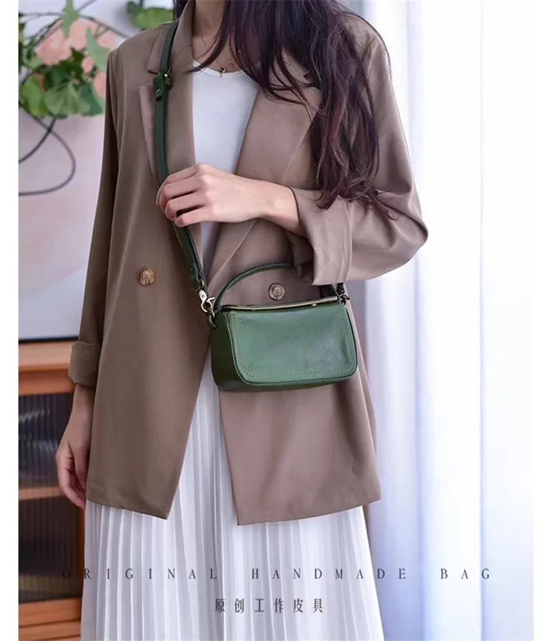 

vintage handmade vegetable tanned cowhide ladies cute handbag weekend party luxury genuine leather women shoulder crossbody bag
