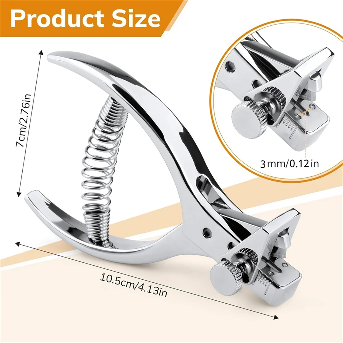 ABZJ Modello Notcher Strumento per Tessuto Per Cucire Modello Pinze per Panno Professionale Perforatrice Notcher Punzonatrice Pinze, 3mm