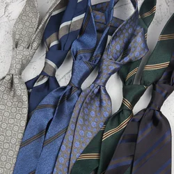 Corbatas para hombre de 8cm para negocios, corbatas para fiesta de boda para hombre, corbata delgada con cuello a rayas clásico Floral de Cachemira y café azul