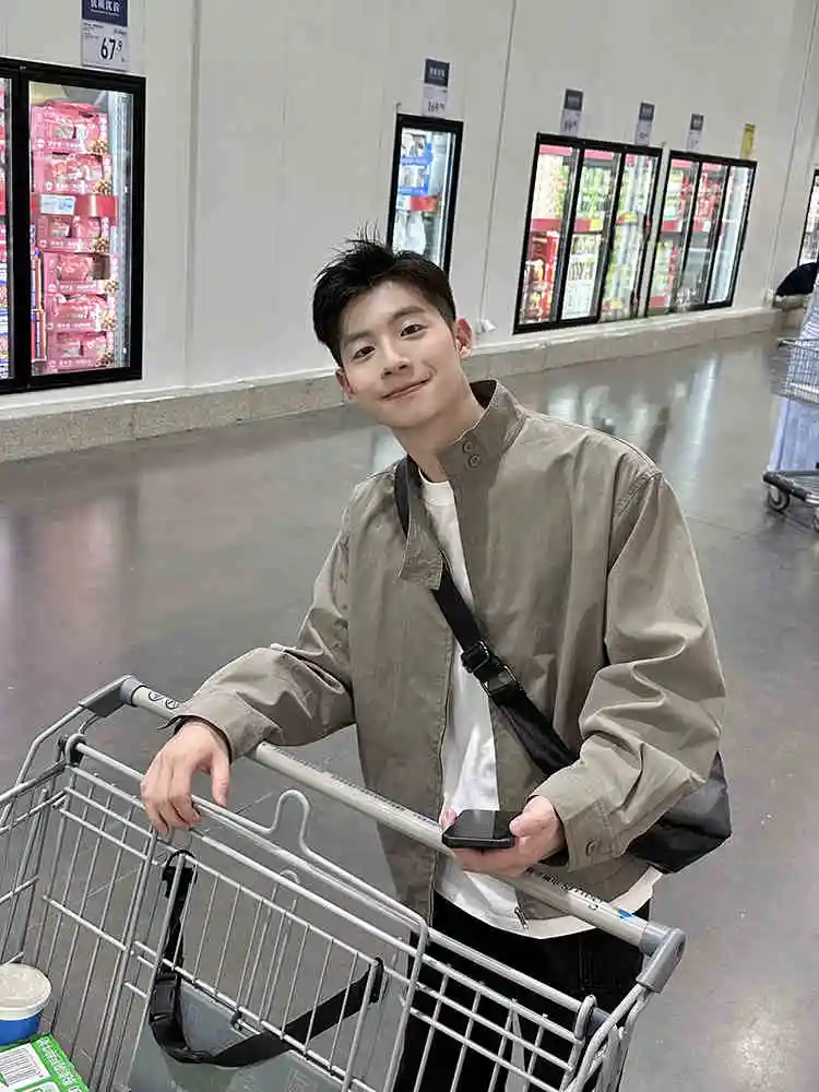 

Легкая куртка с воротником-стойкой, свободного кроя, повседневная, модная, весенне-осенняя, в корейском стиле, универсальная верхняя одежда для подростков