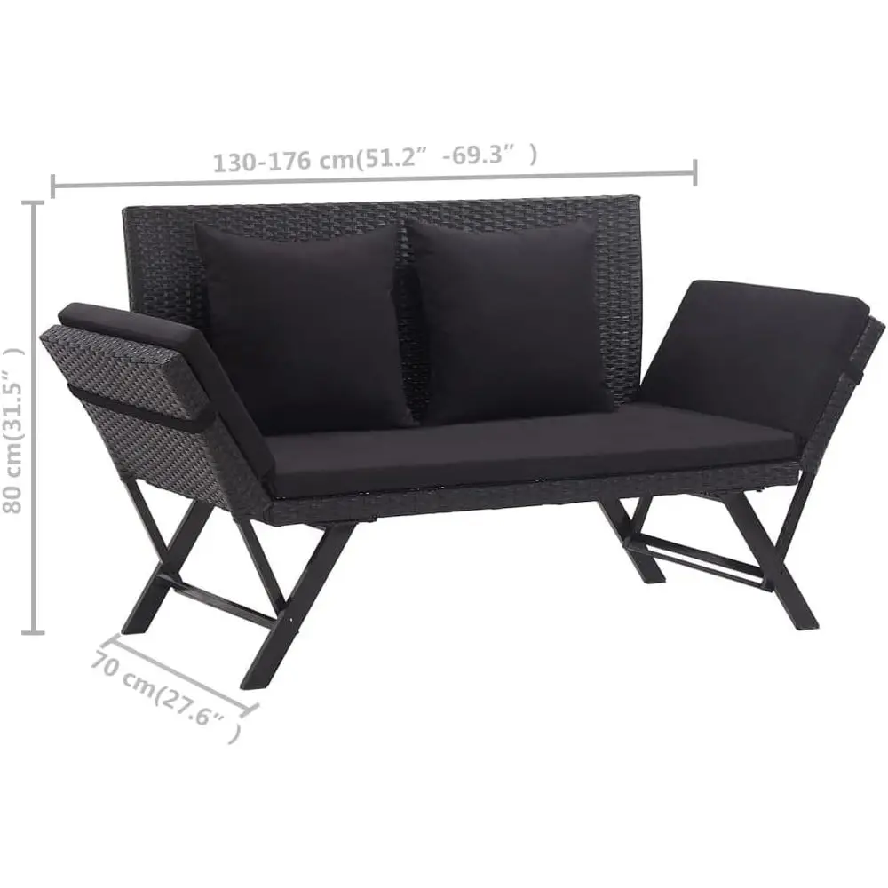vidaXL Patio Bench with Cushions 69.3