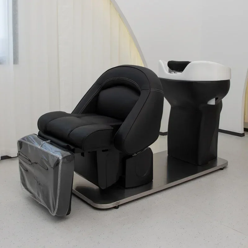

Luxury Barber Shop Shampoo Chairs Dedicated Electric Lifting Bed Shampoo Chairs Hair Salon Fotel Fryzjerski Spa Furniture QF50SC