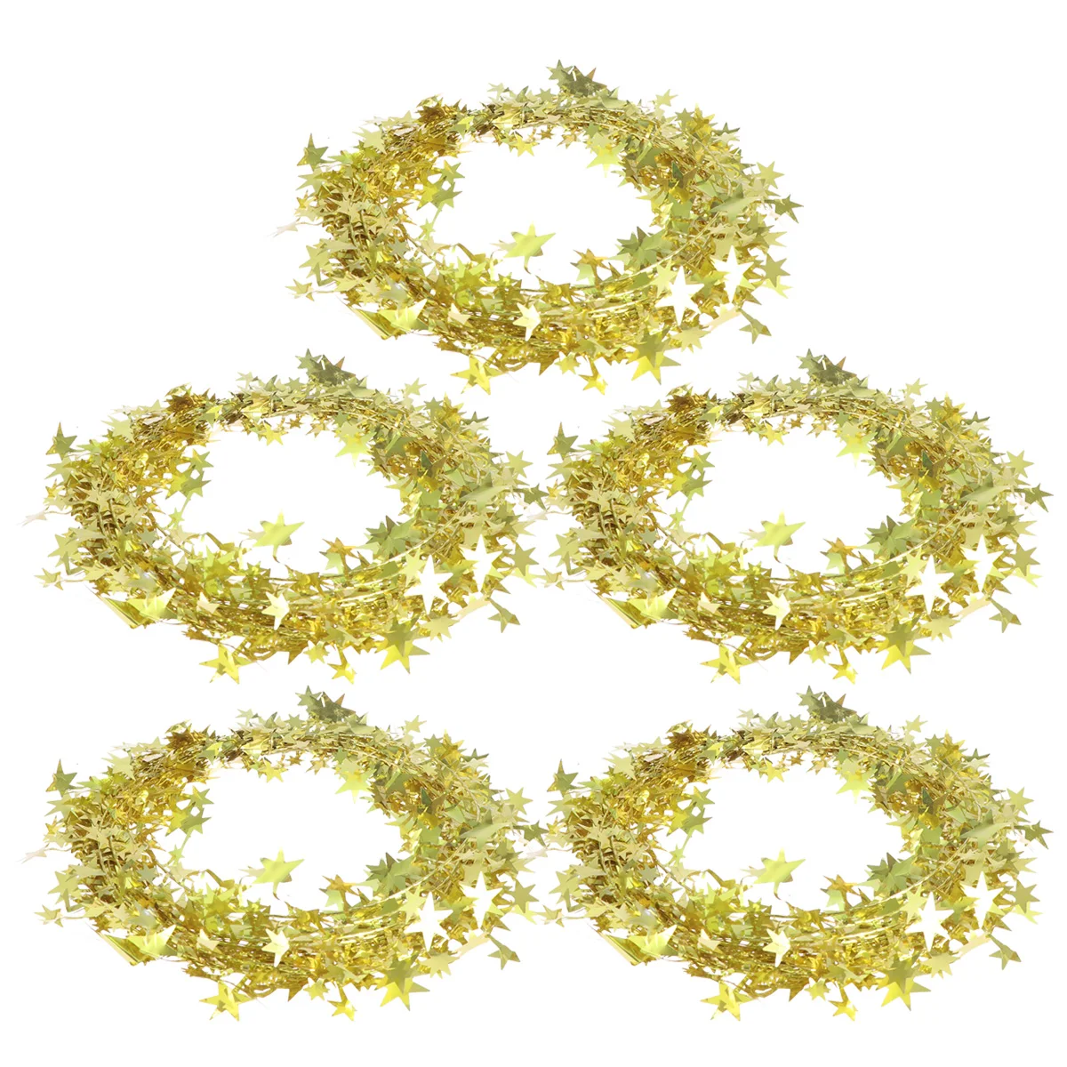 

5 Pcs Pentagram Ornament Xmas Tree Pendant Christmas Garland Star Celebrity Hanging Golden