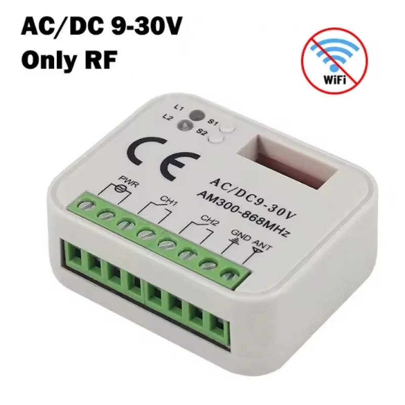 RX MULTI Tuya 300-868MHz WiFi Smart Switch Module 2-Kanaals 433MHz 868MHz Garagedeur Afstandsbediening Ontvanger Opener Zender