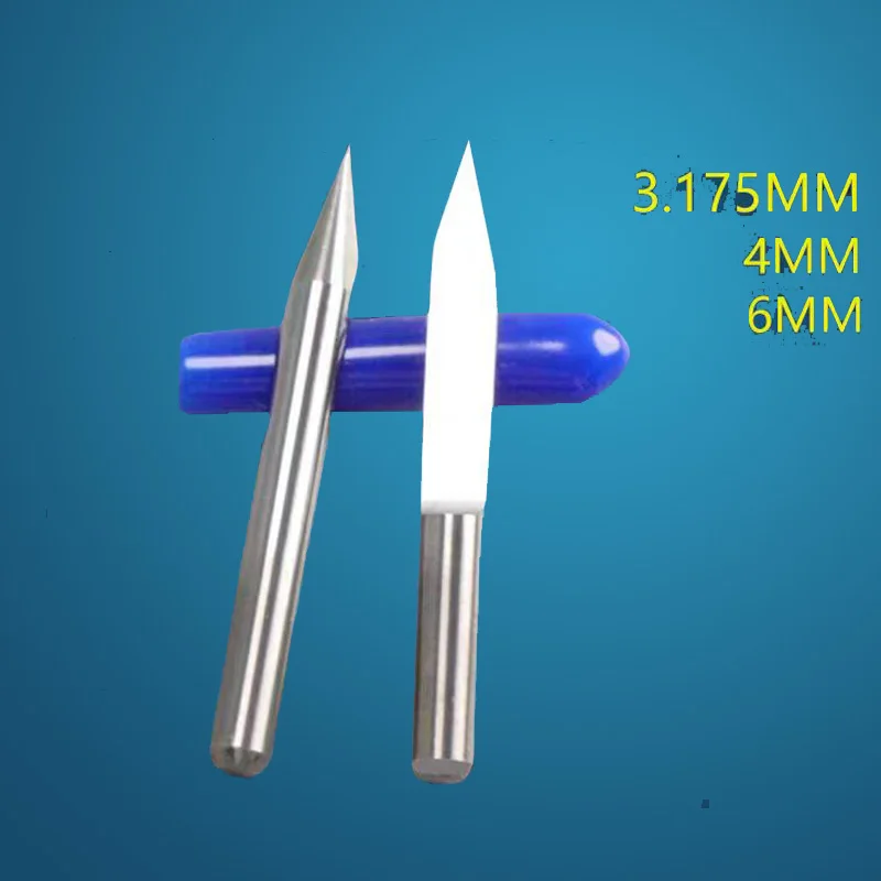 10 шт., набор твердосплавных концевых фрез, 3,175 мм, фреза с плоским дном, 20/30/40 градусов, 0,1 мм, гравировальная бита для прецизионного фрезерования