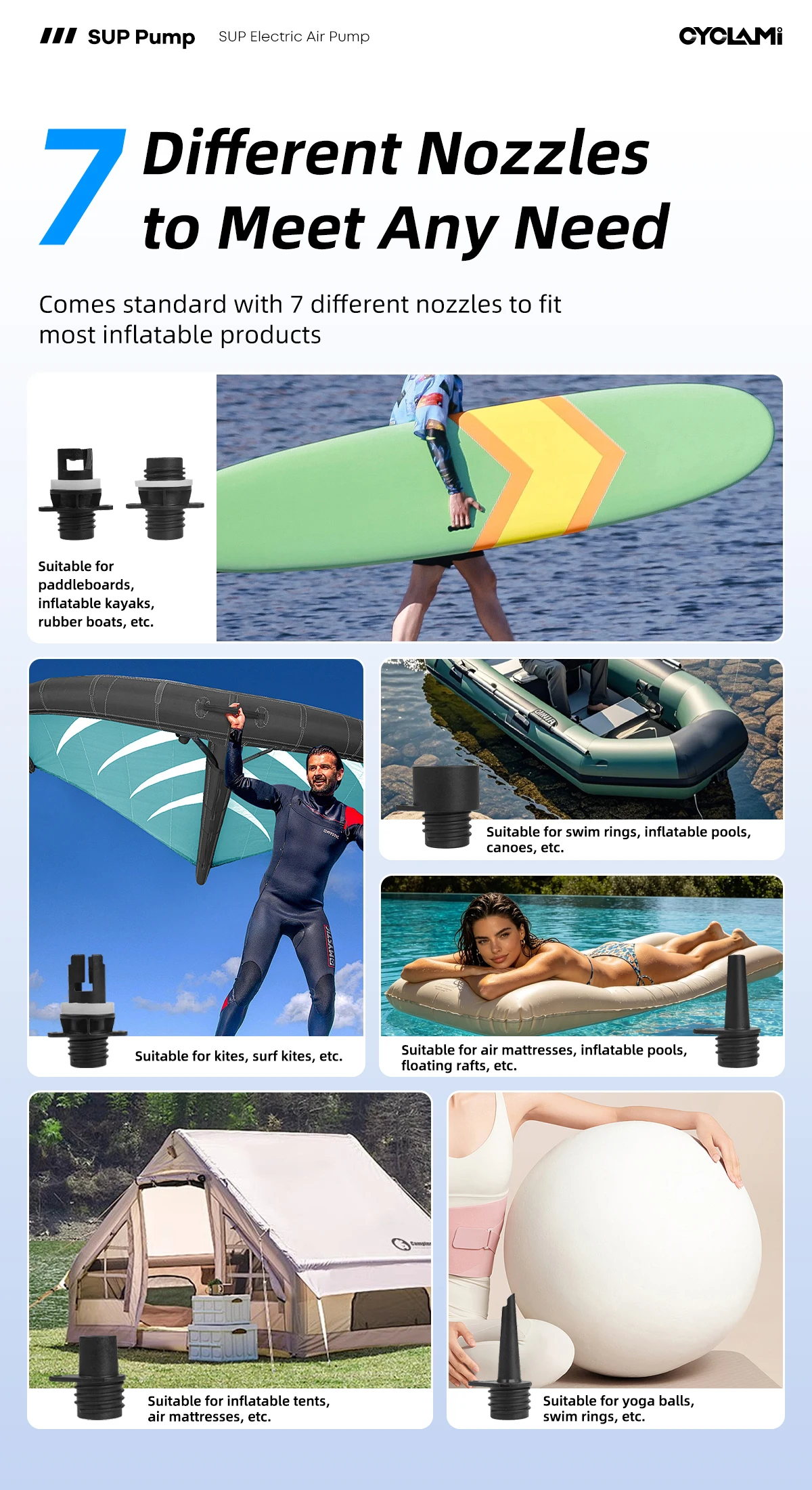2026 NEU 12000mAh 20PSI Wiederaufladbare Luftpumpe für Aufblasbare Zelte SUP PVC-Boote Kajak-Zubehör für Surfen Kitesurfen Matratzen – Detail 11