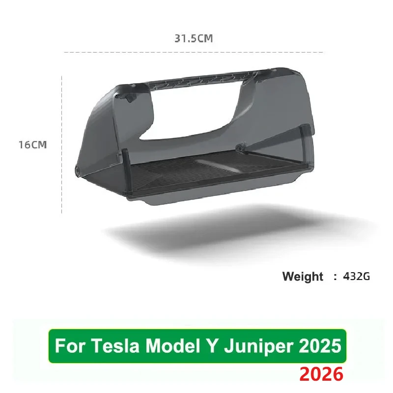 Für Tesla Model Y Juniper 2026 Modell 3 Highland 2025, versteckte Aufbewahrungsbox unter dem Bildschirm hinter dem Bildschirm, Mittelkonsolen-Organizer-Hülle
