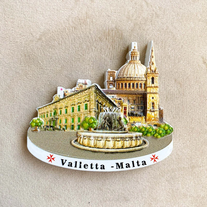 

Malta Valletta Refrigerator Magnet Travel Souvenir Creative Personalized Magnet 3D Decorative Items