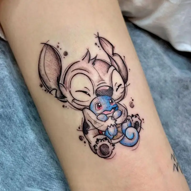 

Наклейки для татуировок Лило и Стич, персонализированный цвет руки и высокий внешний вид, долговечные водонепроницаемые наклейки для моделирования татуировок